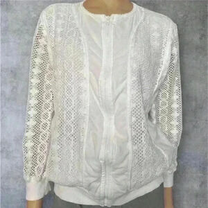 Blanco women’s cotton long sleeve full zip 100% cotton top size L